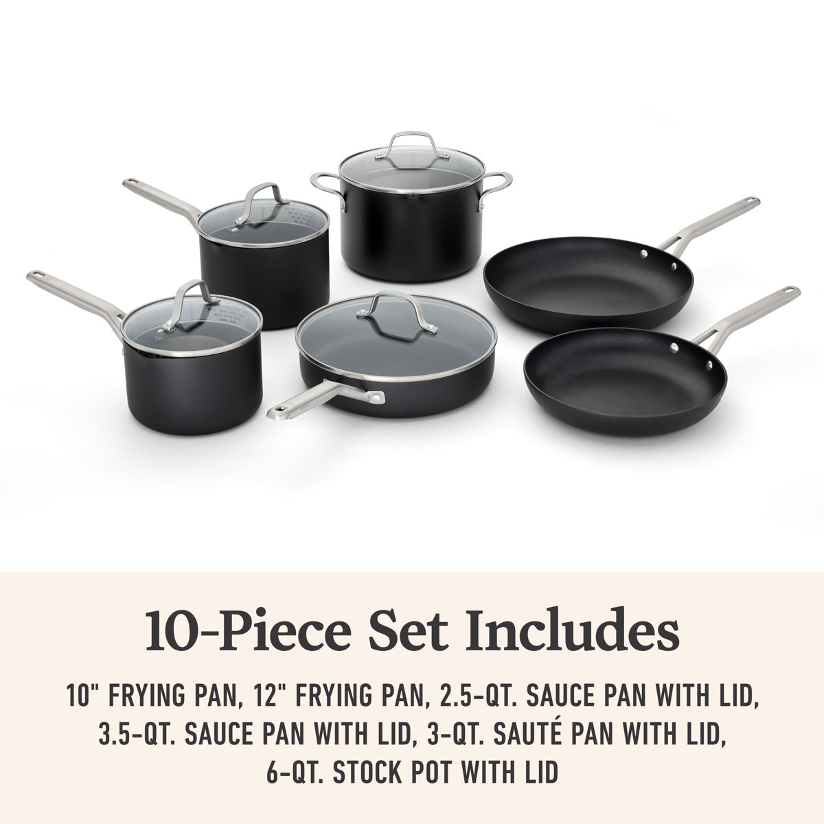 Calphalon Hard-Anodized Nonstick 10-Piece Cookware Set &amp; Reviews | Wayfair